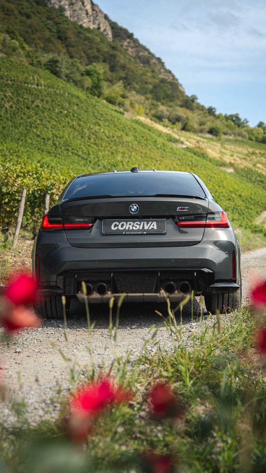 BMW M3 Corsiva dans les vignes
